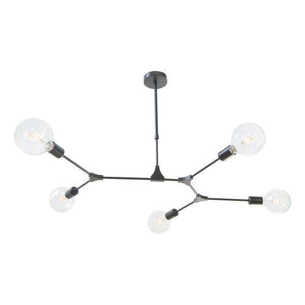 Euphemia 5 Light Pendant Black - Image 3