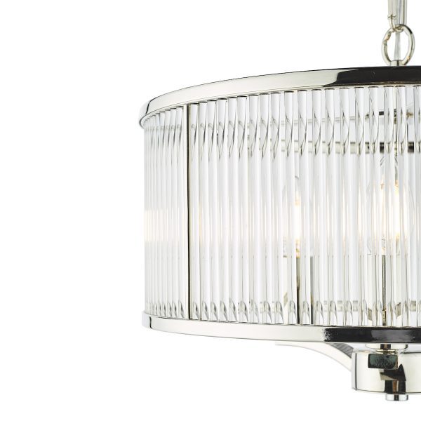 Eveyln 3 Light Pendant Polished Nickel Glass - Image 3