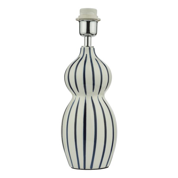 Evie Table Lamp White Ceramic Blue Ceramic Base Only - Image 3