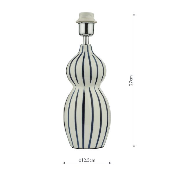 Evie Table Lamp White Ceramic Blue Ceramic Base Only - Image 6