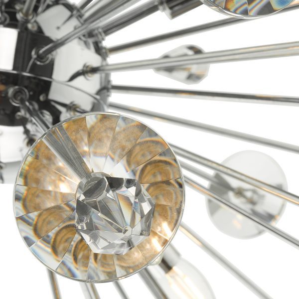 Exodus 8 Light Pendant Polished Chrome Crystal - Image 3