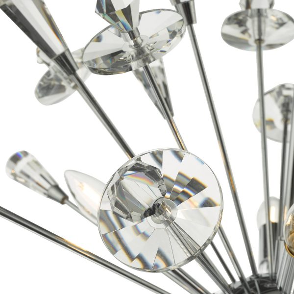 Exodus 8 Light Pendant Polished Chrome Crystal - Image 5