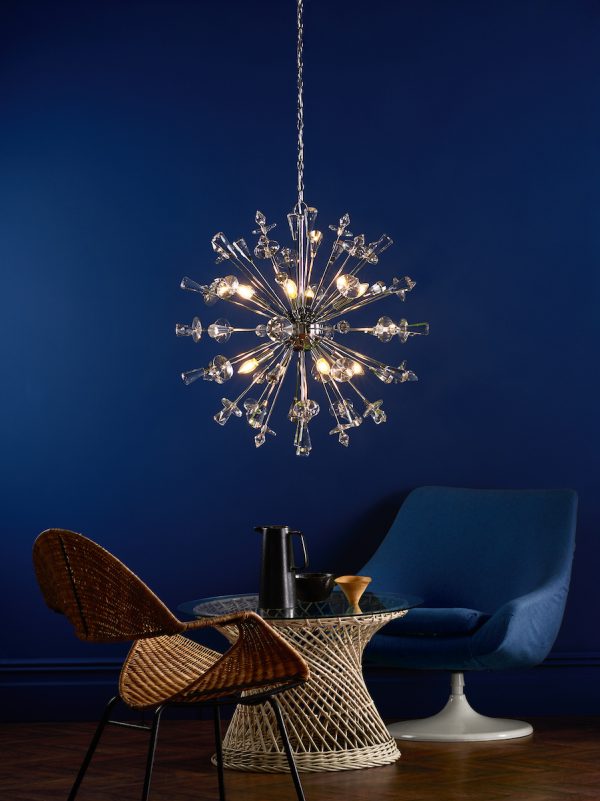 Exodus 8 Light Pendant Polished Chrome Crystal - Image 7