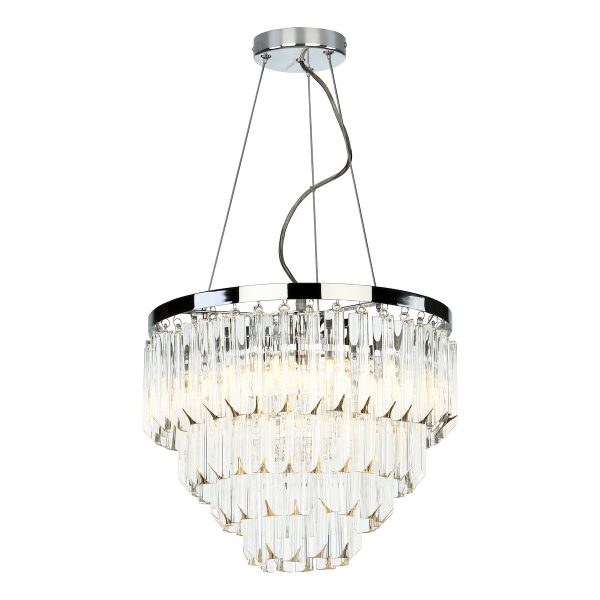 Fame 5 Light Pendant Polished Chrome Glass