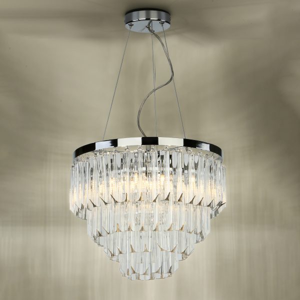 Fame 5 Light Pendant Polished Chrome Glass - Image 3