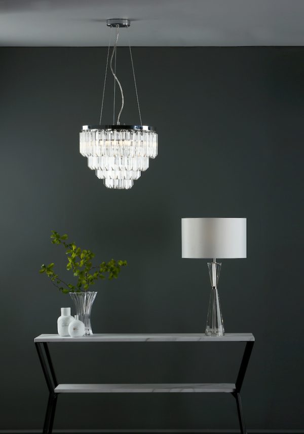 Fame 5 Light Pendant Polished Chrome Glass - Image 6