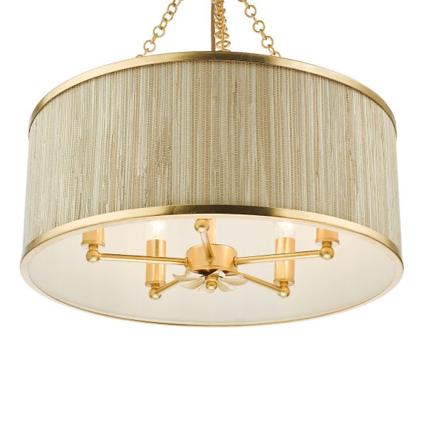 Fenella 5 Light Pendant Gold Leaf - Image 3