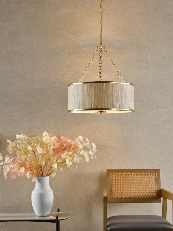 Fenella 5 Light Pendant Gold Leaf - Image 6