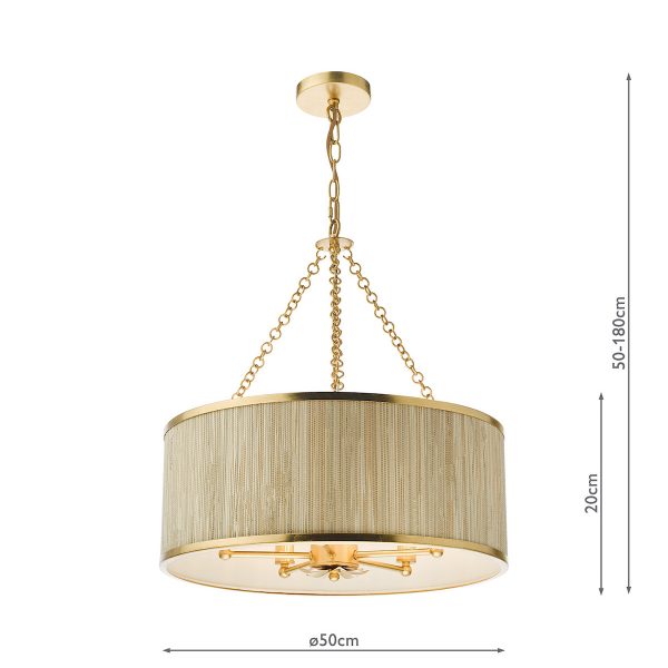 Fenella 5 Light Pendant Gold Leaf - Image 8