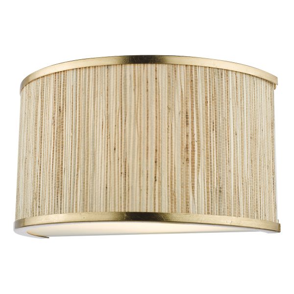 Fenella 2 Light Wall Light Gold Leaf and Seagrass - Image 3