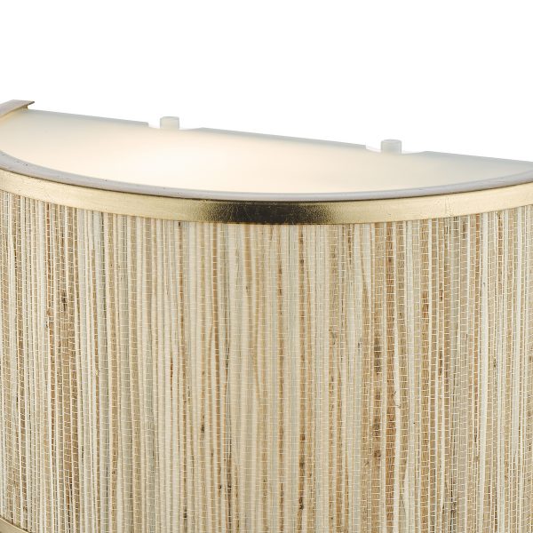 Fenella 2 Light Wall Light Gold Leaf and Seagrass - Image 4