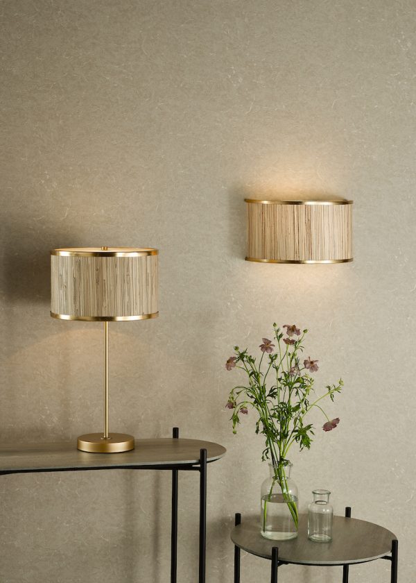 Fenella 2 Light Wall Light Gold Leaf and Seagrass - Image 7