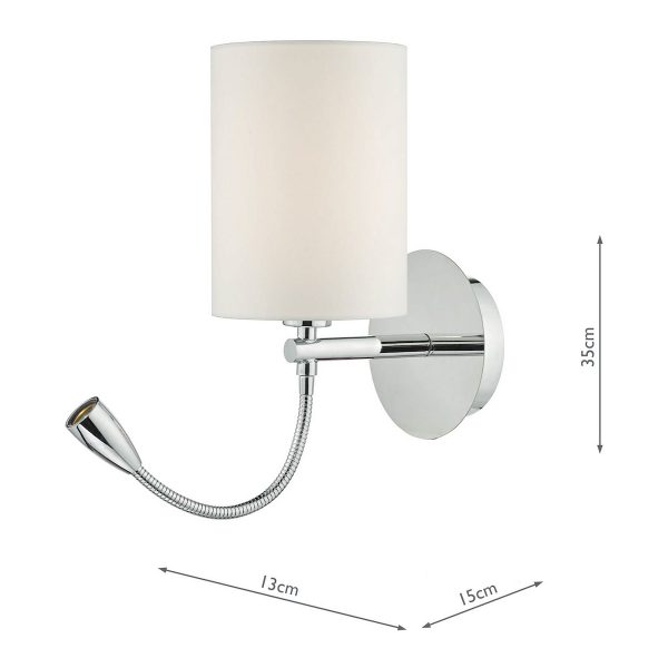 Feta Wall Light LED Polished Chrome Base Only - Image 6
