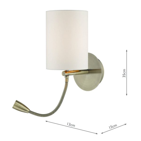 Feta Wall Light LED Antique Brass Base Only - Image 4