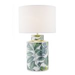 Filip Table Lamp Green Leaf Print Base Only