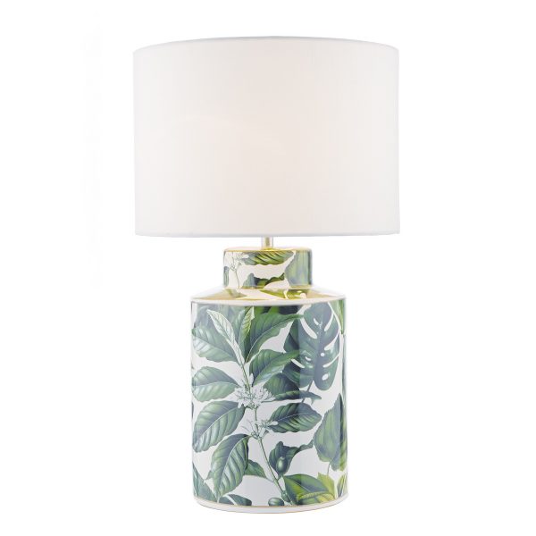 Filip Table Lamp Green Leaf Print Base Only