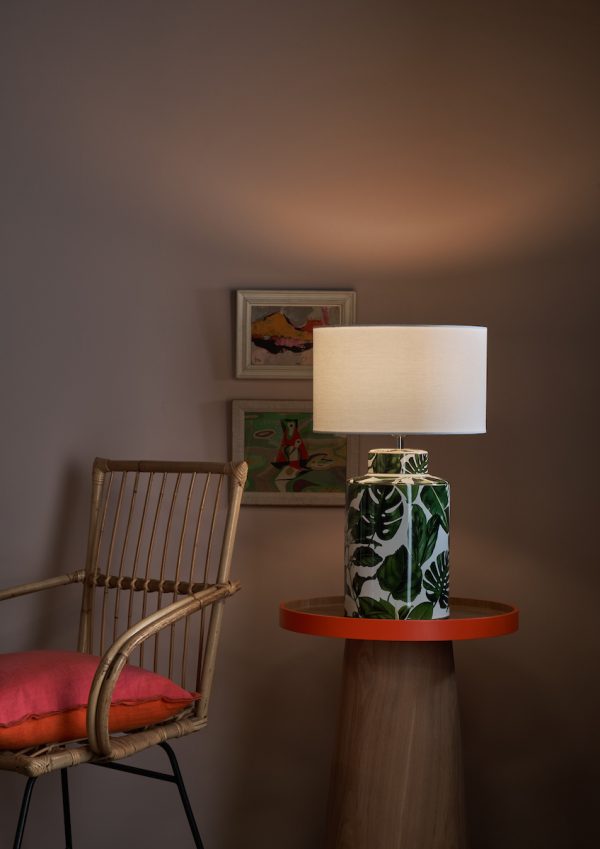 Filip Table Lamp Green Leaf Print Base Only - Image 4