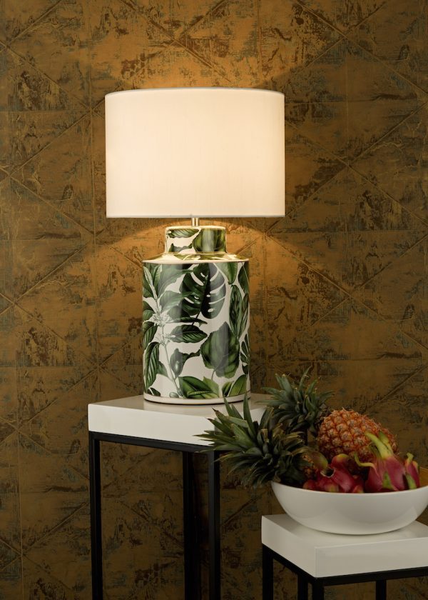 Filip Table Lamp Green Leaf Print Base Only - Image 5
