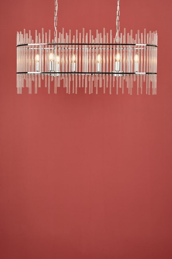 Finola 8 Light Bar Pendant Polished Chrome Glass - Image 8