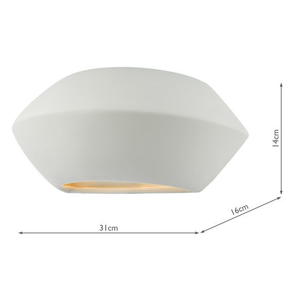 Foden Ceramic Wall Washer White Unglazed - Image 7