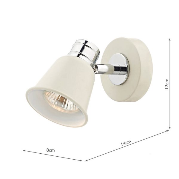 Fry Single Wall Spotlight Cream Polished Chrome - Image 5