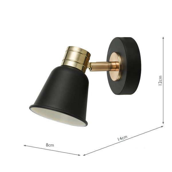 Fry Single Wall Spotlight Black & Rose Gold - Image 5