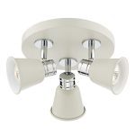 Fry 3 Light Plate Spotlight Cream Polished Chrome