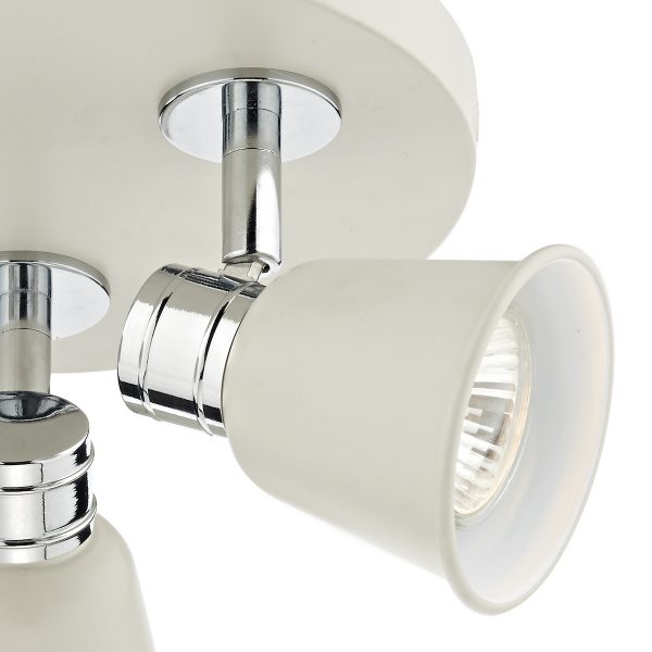 Fry 3 Light Plate Spotlight Cream Polished Chrome - Image 2