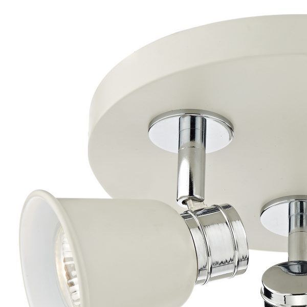 Fry 3 Light Plate Spotlight Cream Polished Chrome - Image 3