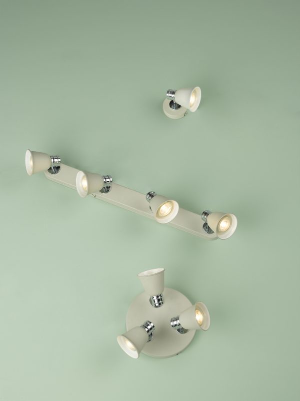 Fry 3 Light Plate Spotlight Cream Polished Chrome - Image 4