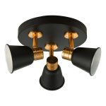 Fry 3 Light Plate Spotlight Black & Rose Gold