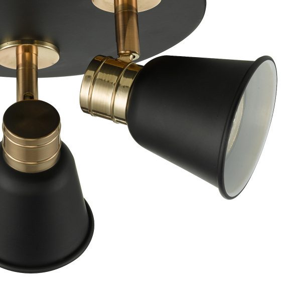 Fry 3 Light Plate Spotlight Black & Rose Gold - Image 2