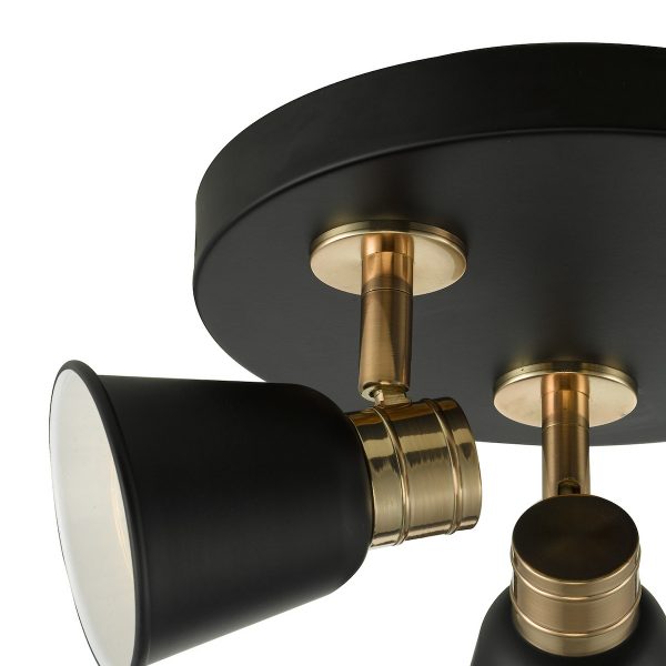 Fry 3 Light Plate Spotlight Black & Rose Gold - Image 3