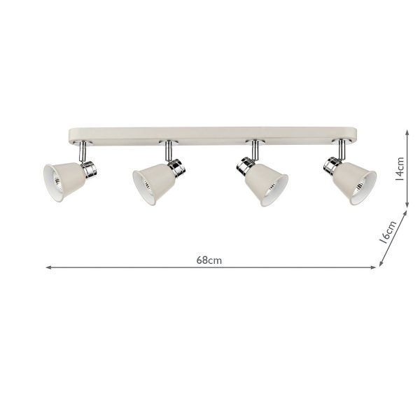 Fry 4 Light Bar Spotlight Cream Polished Chrome - Image 5