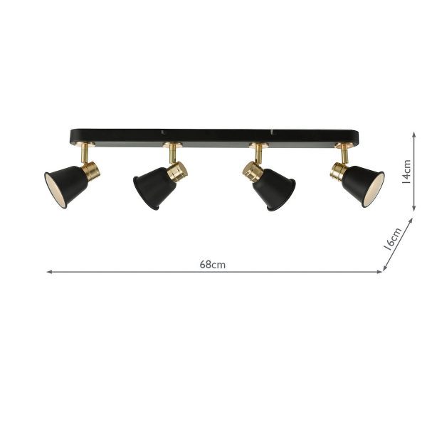 Fry 4 Light Bar Spotlight Black & Rose Gold - Image 5