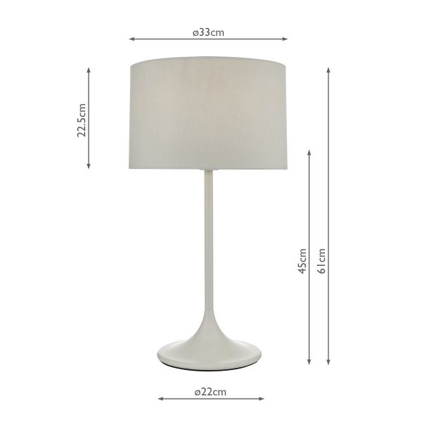 Funchal Table Lamp Grey With Shade - Image 7