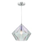 Gaia Iridised Glass & Polished Chrome Pendant