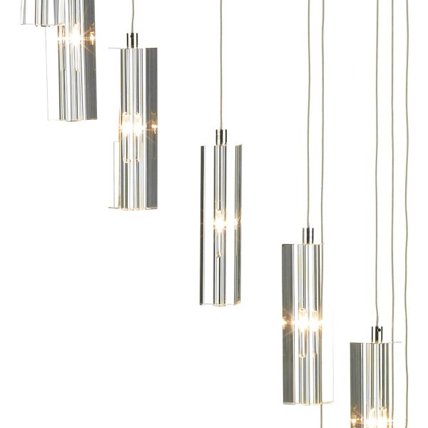 Galileo 12 Light Cluster Pendant Polished Chrome Crystal LED - Image 3