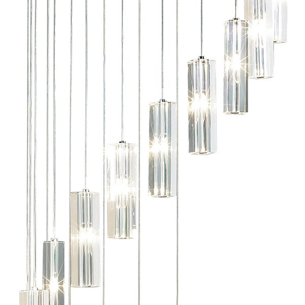 Galileo 20 Light Cluster Pendant Polished Chrome Crystal LED - 3M Drop - Image 4