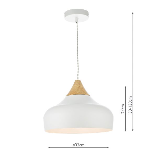 Gaucho 1 Light Pendant White - Image 5