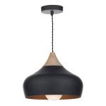 Gaucho 1 Light Pendant Black