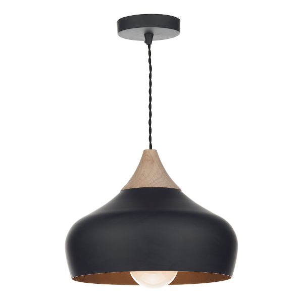 Gaucho 1 Light Pendant Black