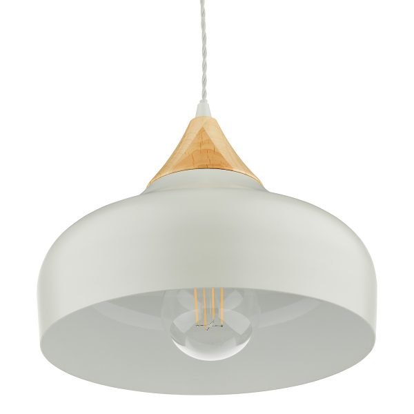 Gaucho 1 Light Single Pendant Grey And Wood - Image 4