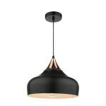 Gaucho 1 Light Single Pendant Black And Copper