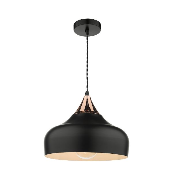 Gaucho 1 Light Single Pendant Black And Copper