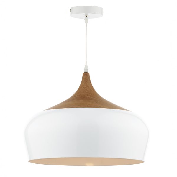 Gaucho 1 Light Pendant White Large