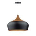 Gaucho 1 Light Pendant Black Large