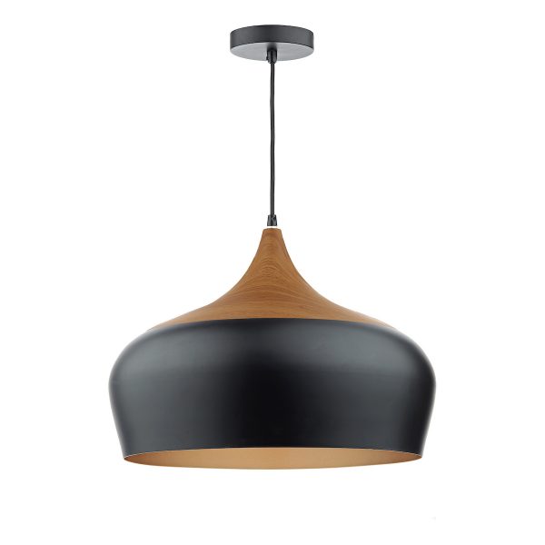 Gaucho 1 Light Pendant Black Large