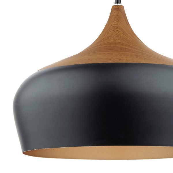 Gaucho 1 Light Pendant Black Large - Image 2