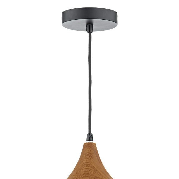 Gaucho 1 Light Pendant Black Large - Image 3